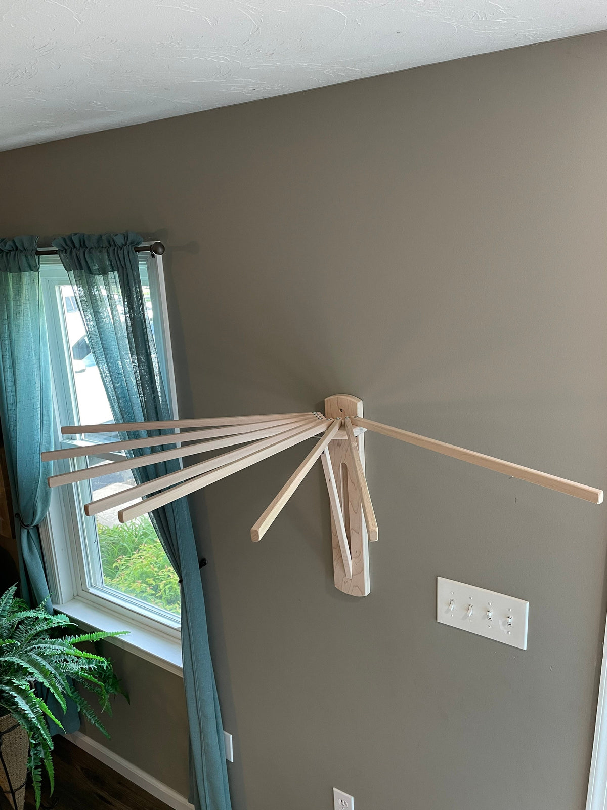 Wall Mount Clothes Drying Rack, Wooden Ladder Mount Holds 250 lbs Amish Handmade