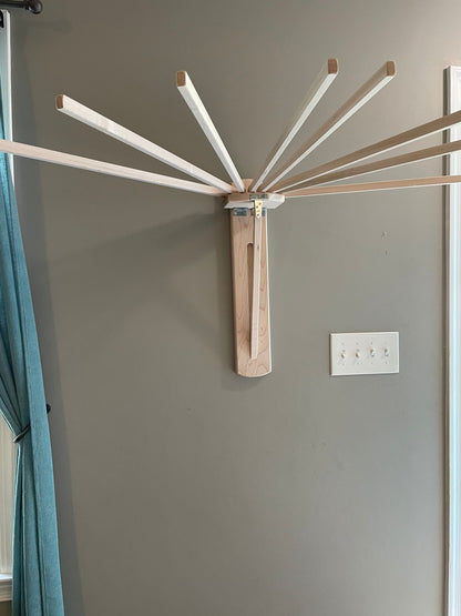 Wall Mount Clothes Drying Rack, Wooden Ladder Mount Holds 250 lbs Amish Handmade