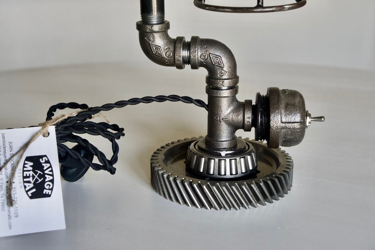 Savage Steampunk Lamp | Industrial Metal Table Lamp | Rustic Handmade Home Decor