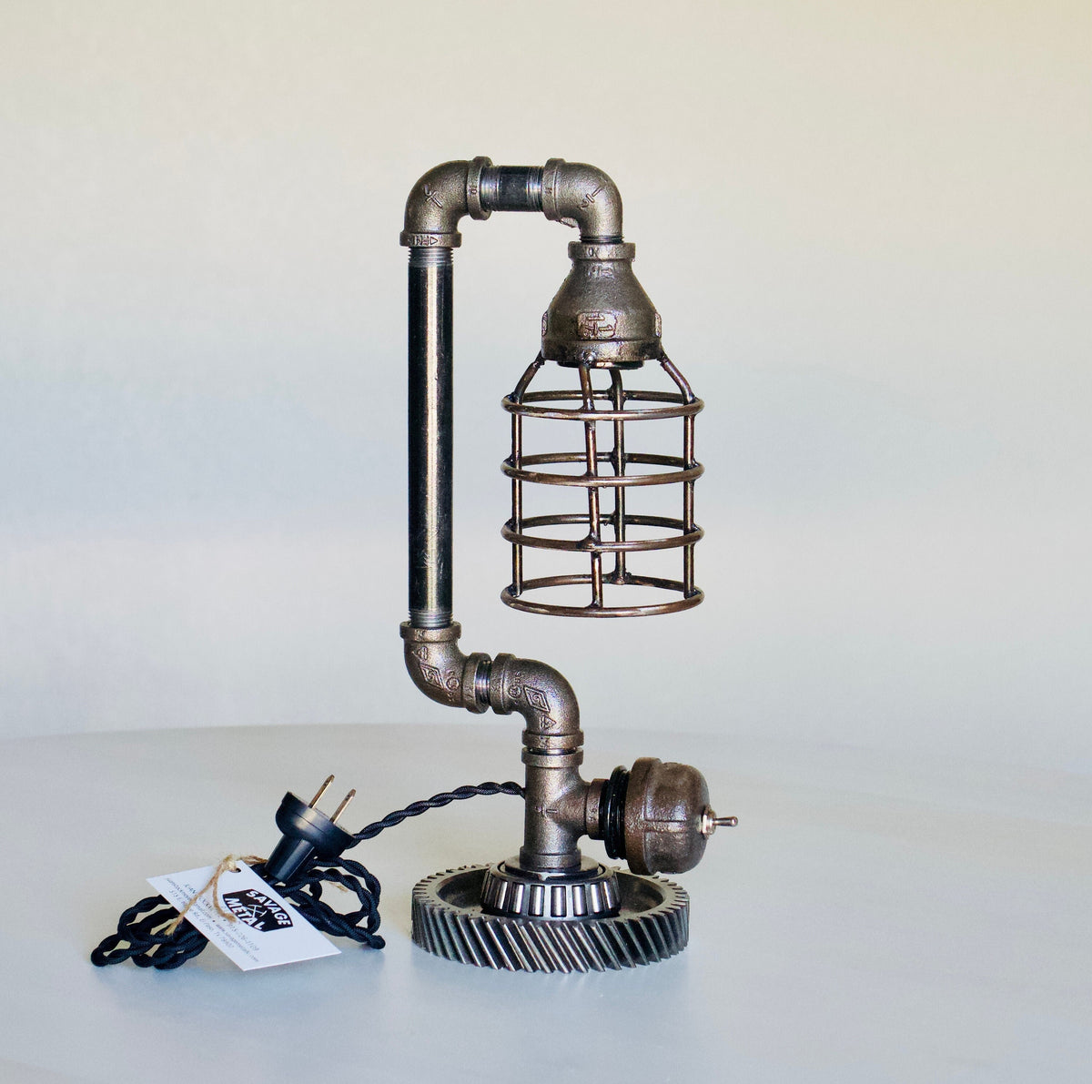 Savage Steampunk Lamp | Industrial Metal Table Lamp | Rustic Handmade Home Decor