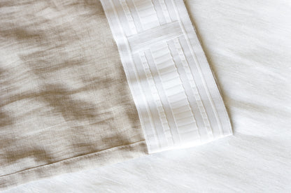 Stonewashed Linen Curtain Panels Set of 2 with Multifunctional Heading Tape