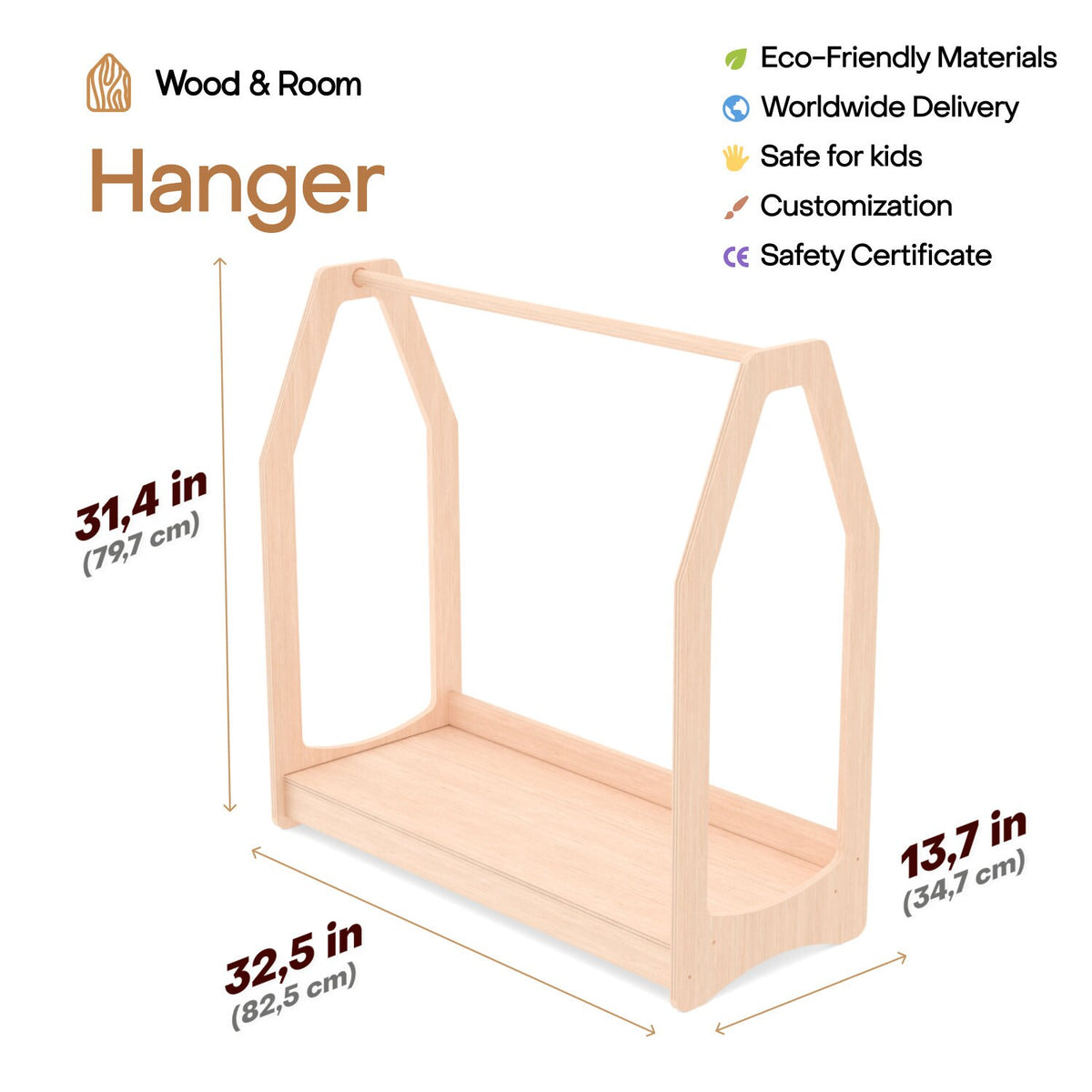 Montessori Clothing Rack & Shelf Set for Organized Toddler Nursery