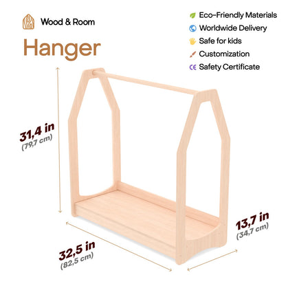 Montessori Clothing Rack & Shelf Set for Organized Toddler Nursery