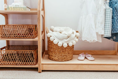 Montessori Clothing Rack & Shelf Set for Organized Toddler Nursery