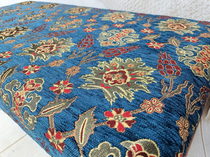 Upholstered Bench, Entryway Bench, Modern Ottoman, Handmade Furniture, Blue Fabric Bench, Piano Bench, Funky Chair, Window Seat