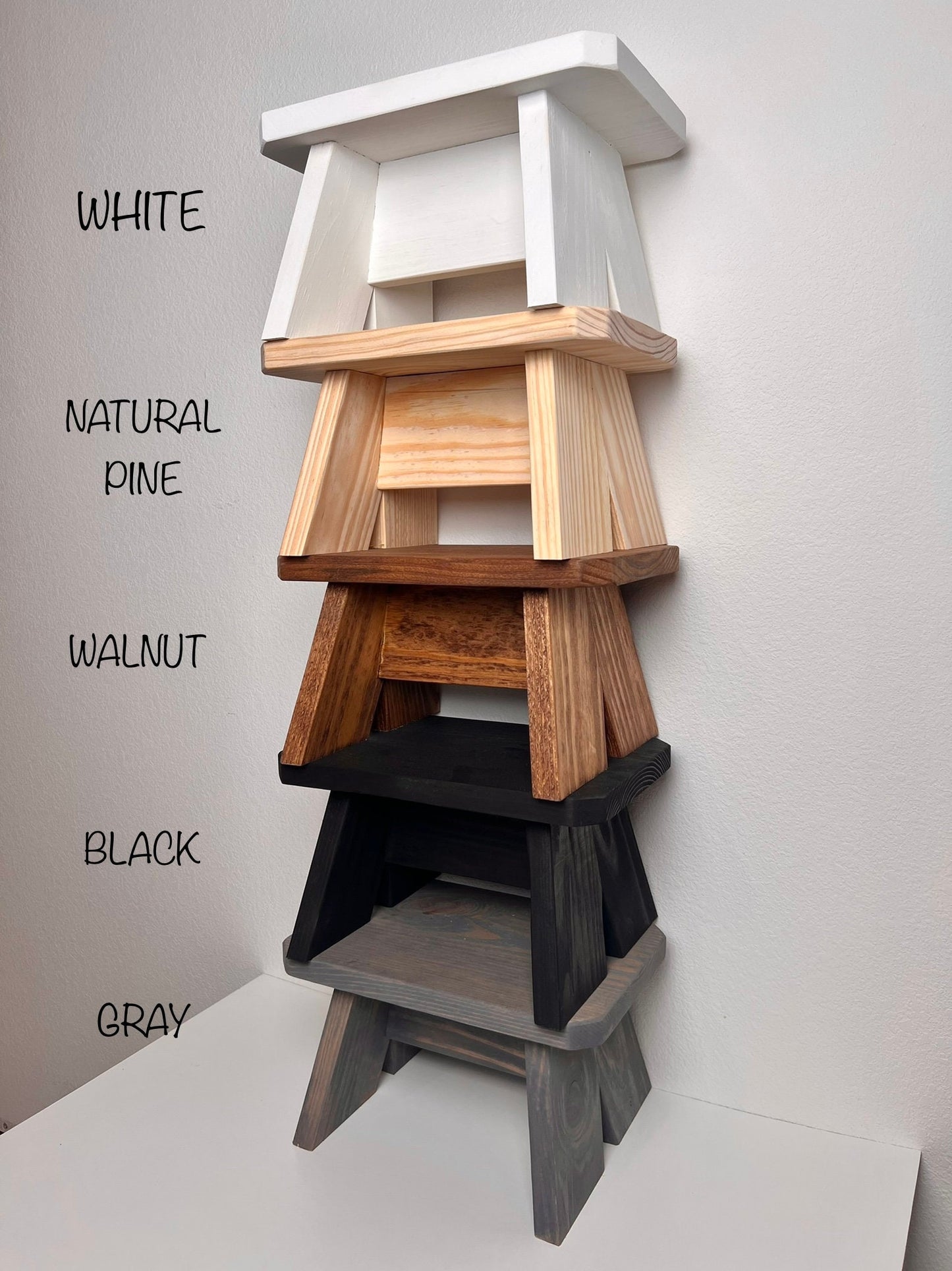 Small Handcrafted Wooden Step Stool | Minimalist Foot Stool | Little Plant Stand & Bathroom Stool