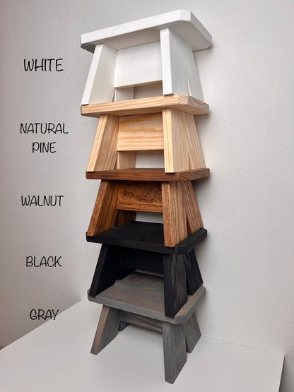 Small Handcrafted Wooden Step Stool | Minimalist Foot Stool | Little Plant Stand & Bathroom Stool