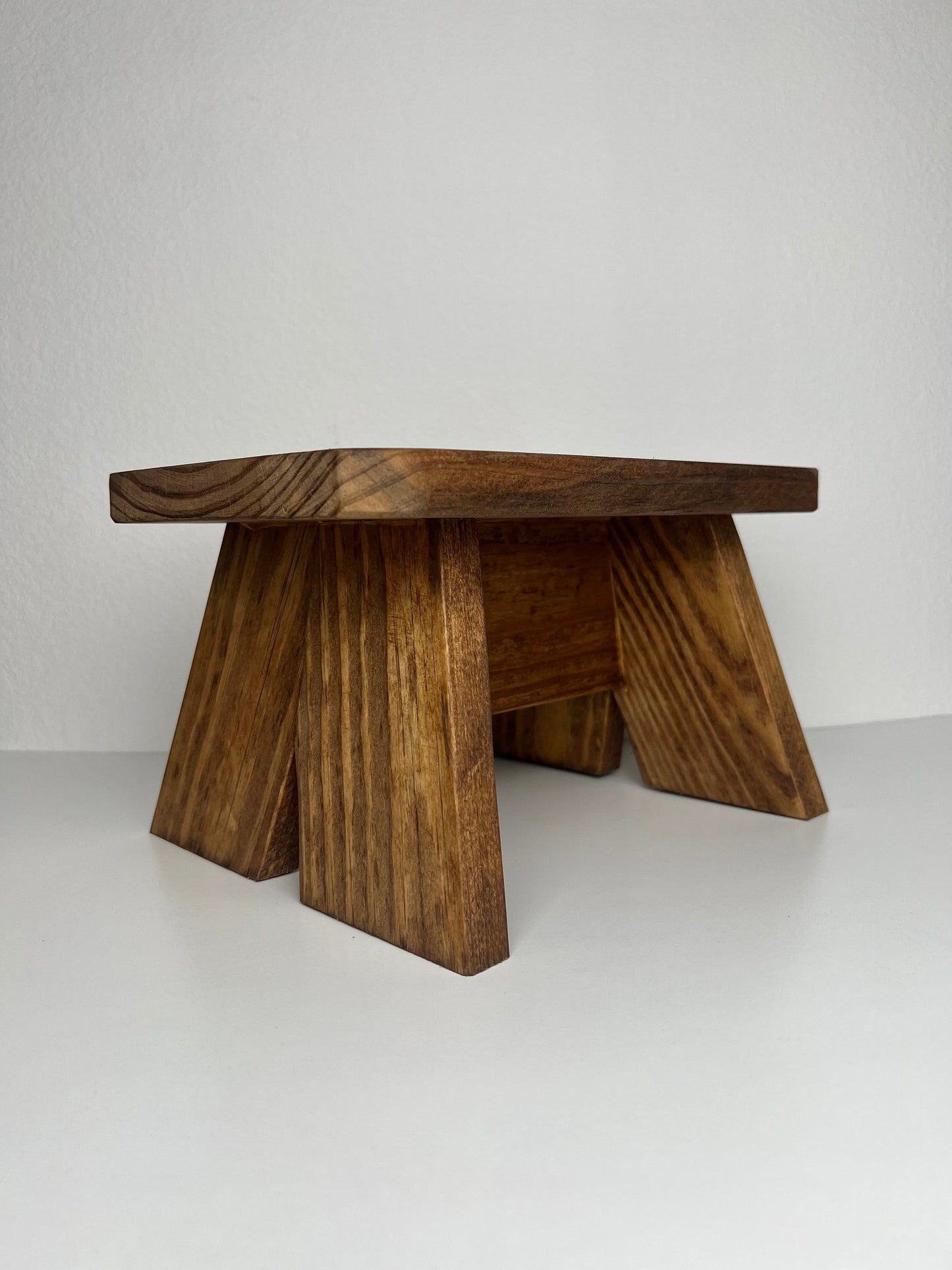 Small Handcrafted Wooden Step Stool | Minimalist Foot Stool | Little Plant Stand & Bathroom Stool