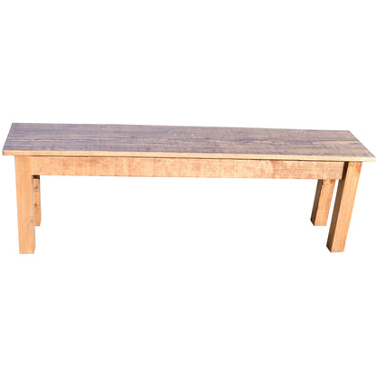 Lancaster Harvest Farmhouse Bench, Rustic Solid Wood Bench