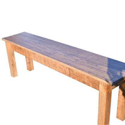 Lancaster Harvest Farmhouse Bench, Rustic Solid Wood Bench