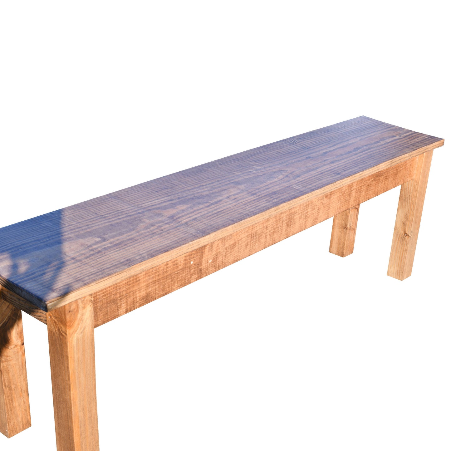 Lancaster Harvest Farmhouse Bench, Rustic Solid Wood Bench