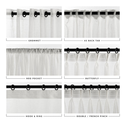 Extra Wide Linen Curtains, Triple Pinch Pleat, Light Filtering Drapes