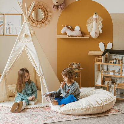 Cozy Reading Cushion, Toddler Cushion, Round Floor Pillow, Kids Reading Corner Decor, Big Cushion Playroom Pillow, Kids Birthday Gift