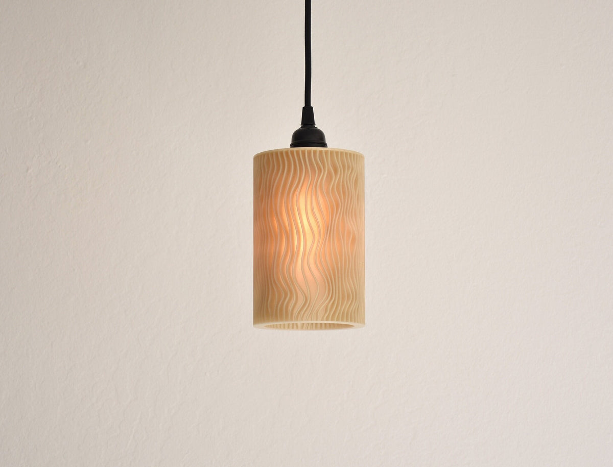 Bio Shroom Ribbed Pendant Lamp with Organic 3D-Printed Shade