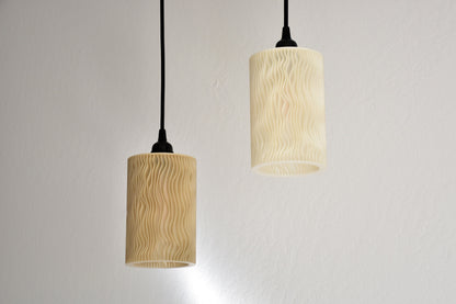 Bio Shroom Ribbed Pendant Lamp with Organic 3D-Printed Shade