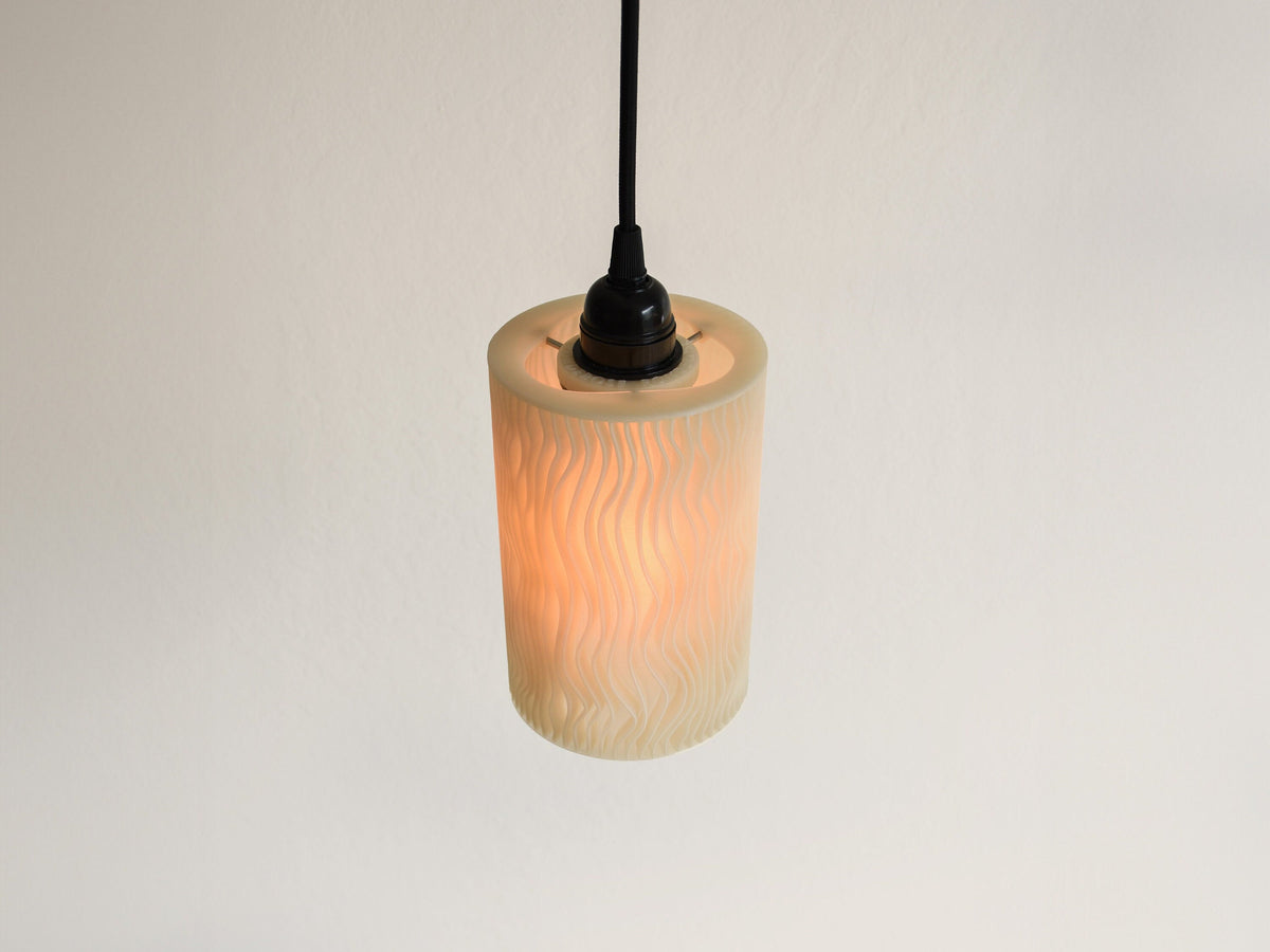 Bio Shroom Ribbed Pendant Lamp with Organic 3D-Printed Shade