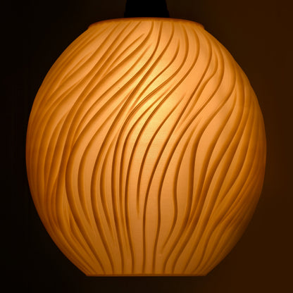 Mycota Ribbed Pendant Lamp with Organic 3D-Printed Shade