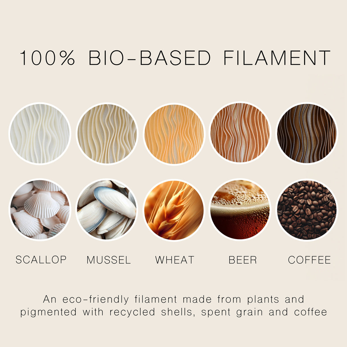 Bio Shroom Ribbed Pendant Lamp with Organic 3D-Printed Shade