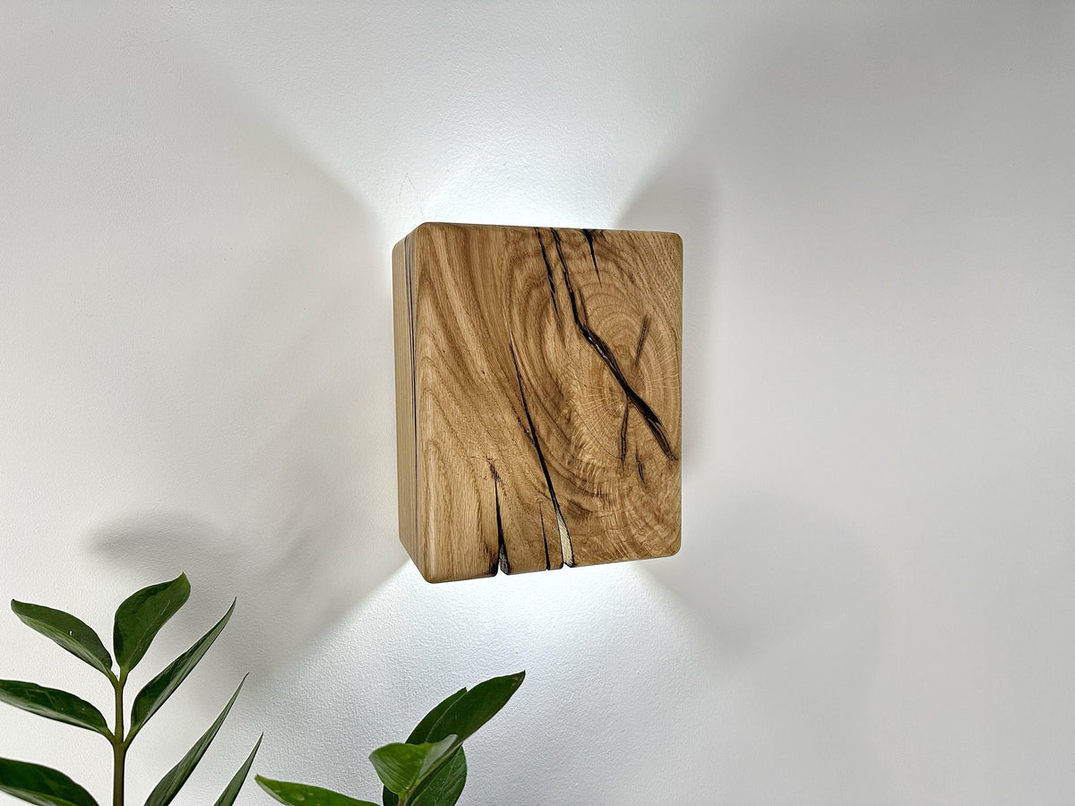 Reclaimed Wood Wall Sconce with GU10 LED, Hardwired or Plug-In
