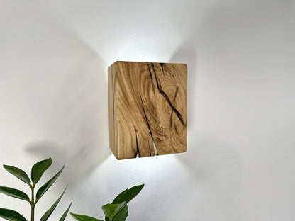 Reclaimed Wood Wall Sconce with GU10 LED, Hardwired or Plug-In