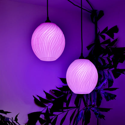 Mycota Ribbed Pendant Lamp with Organic 3D-Printed Shade