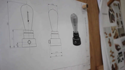Industrial Retro Table Lamp with Brass Dimmer & Edison Bulb