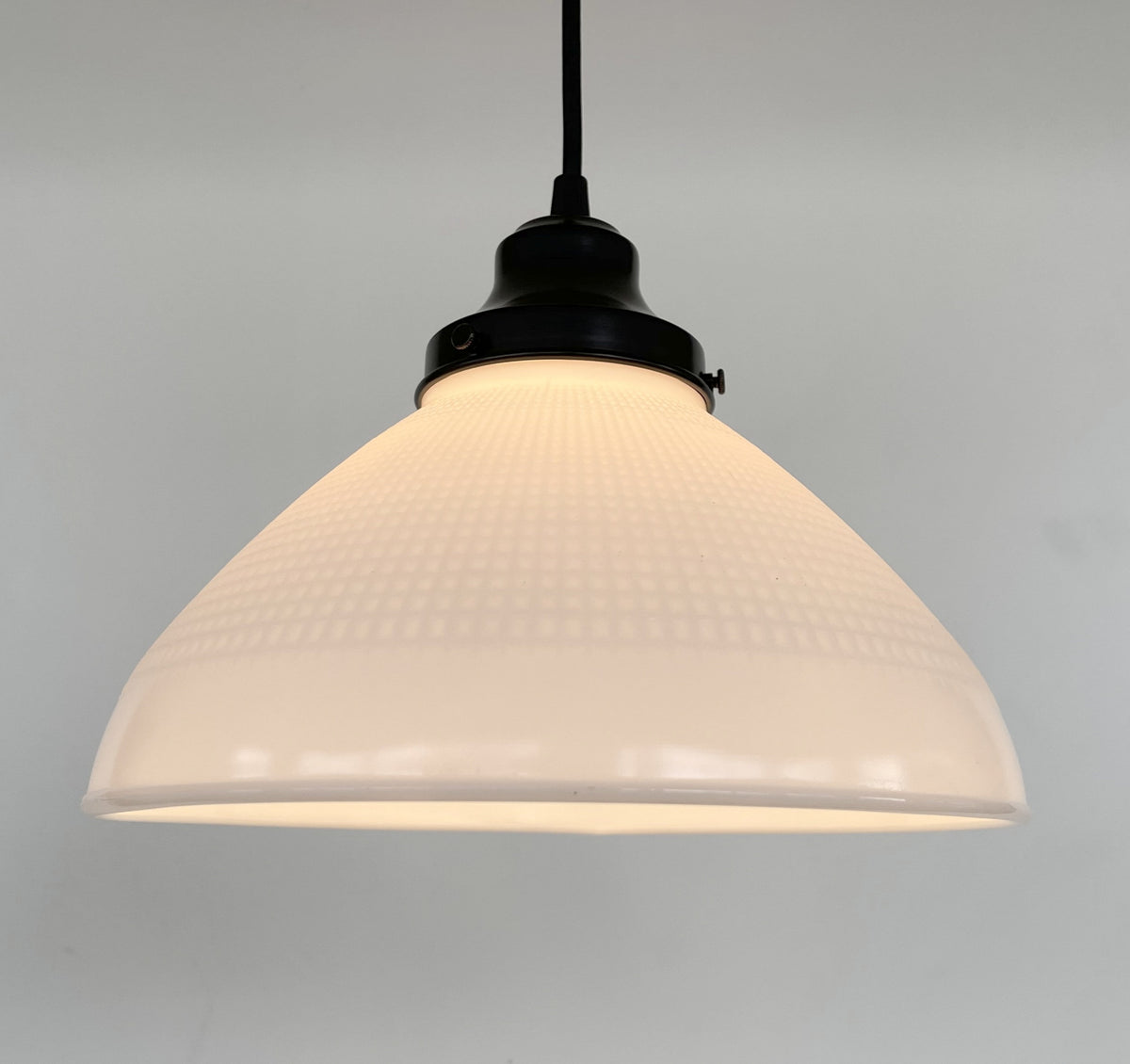 Antique PENDANT Light of Milk Glass Soft Waffle Pattern - Opal Flush Mount Ceiling Chandelier Lighting Fixture Farmhouse Kitchen Dining Room