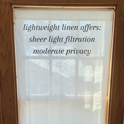 Modern Minimalist Linen Cafe Curtains - Custom Fit - Made to Measure in 100% Linen