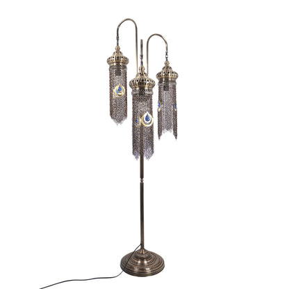 Turkish Floor Lamp Chain Pattern 3 Bough Tree Design