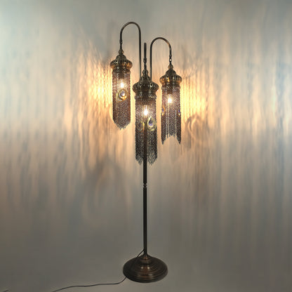 Turkish Floor Lamp Chain Pattern 3 Bough Tree Design