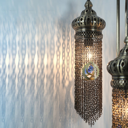 Turkish Floor Lamp Chain Pattern 3 Bough Tree Design