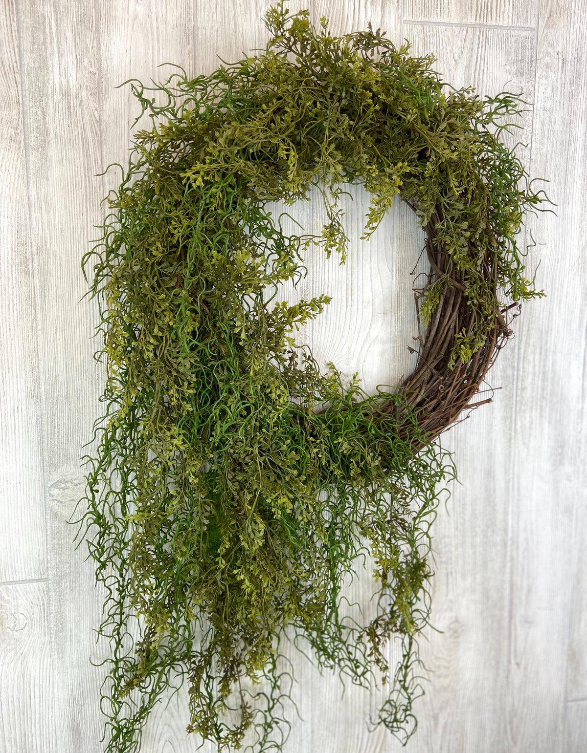 Halloween Enchanted Raven Wreath,Moody Spanish Moss Front Door Decor,Boho Fall Wreath,Eerie Halloween Mossy Wreath,Cottage Core Crow Wreath