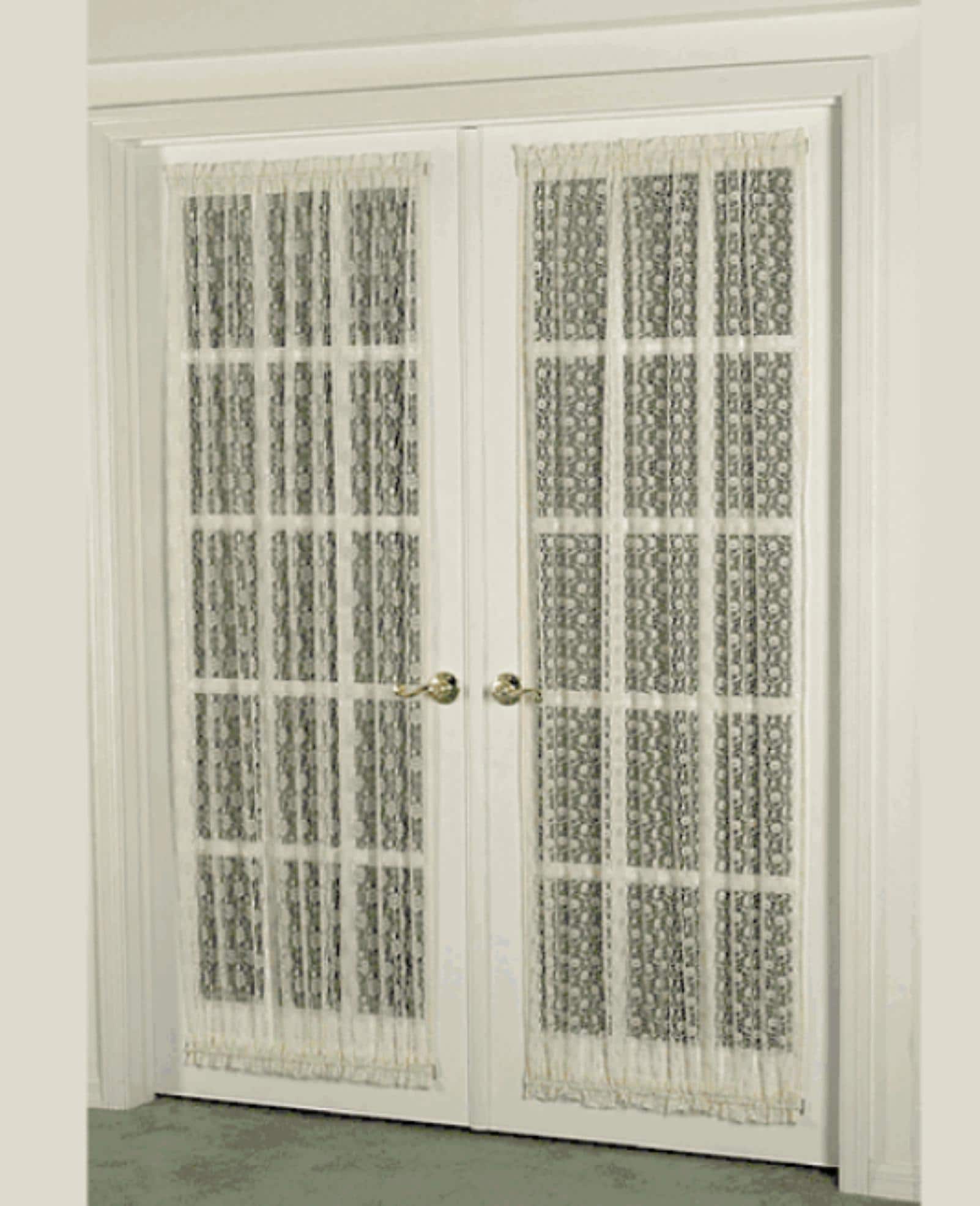 Floral Lace Door Curtain: Custom French Door Panel