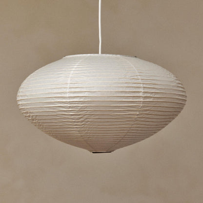 Japanese Saucer Paper Lamp Shade 45cm, Minimalist Pendant Lantern