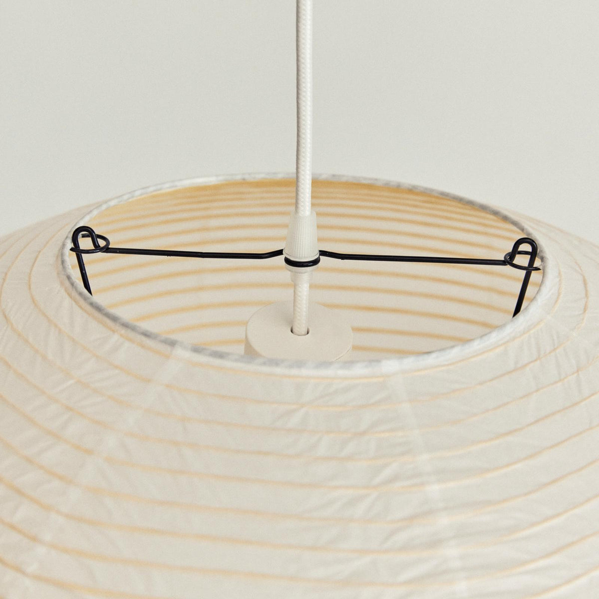 Japanese Saucer Paper Lamp Shade 45cm, Minimalist Pendant Lantern
