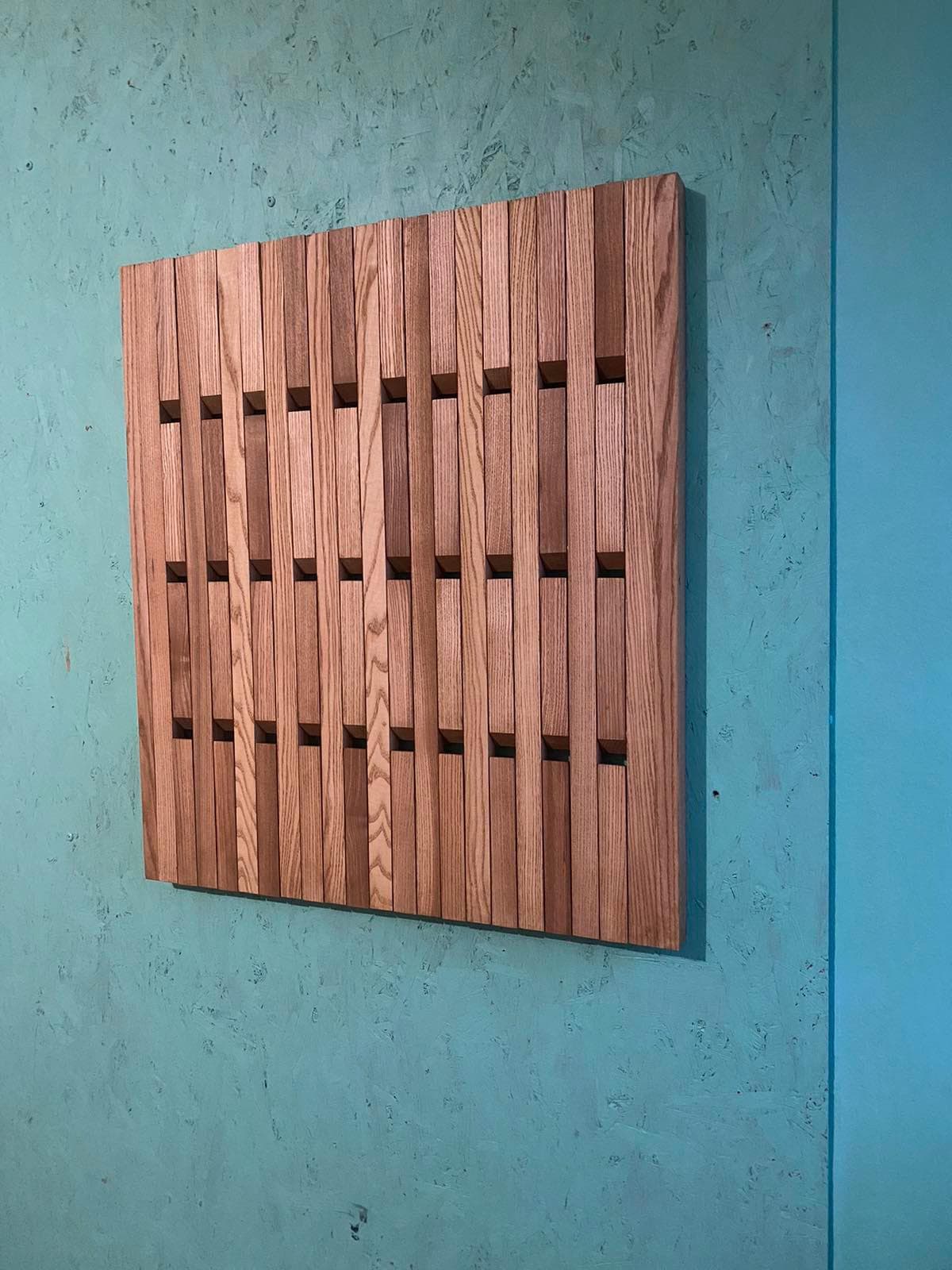 Wall-mounted organizer, coat rack, natural wood, Oak