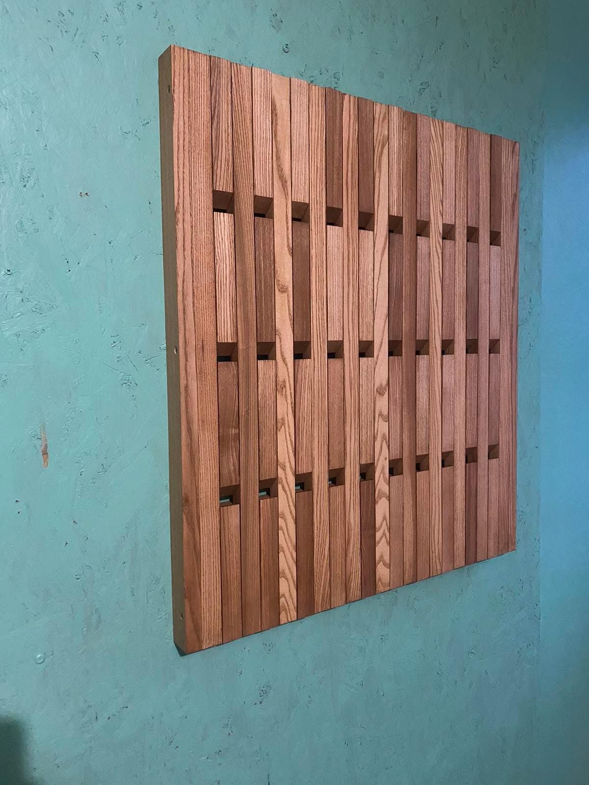 Wall-mounted organizer, coat rack, natural wood, Oak