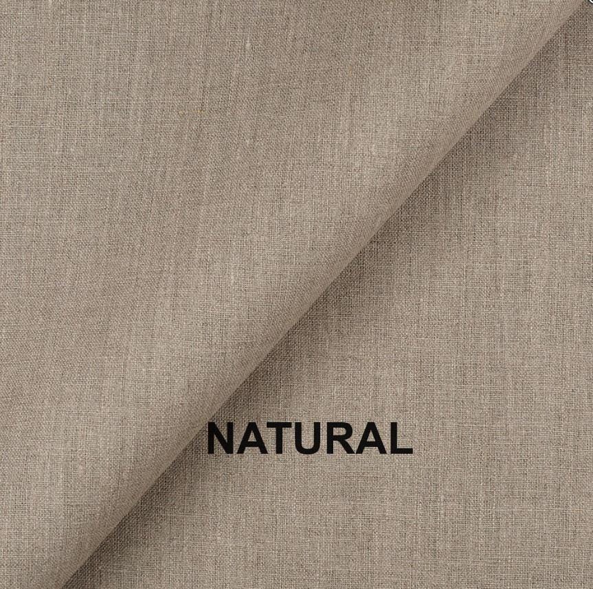 Custom 100% Linen French Door Curtain Panel with Rod Pockets