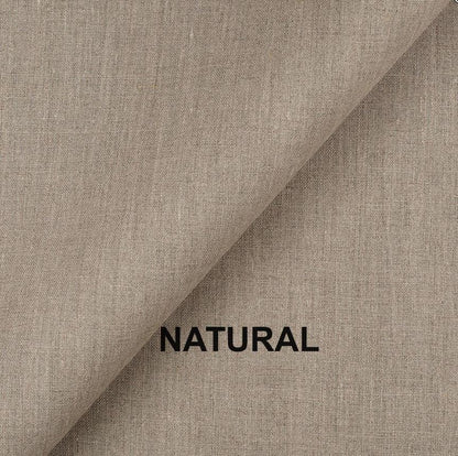 Custom 100% Linen French Door Curtain Panel with Rod Pockets