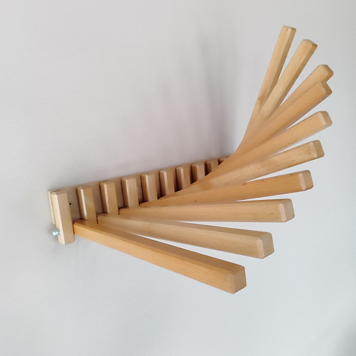 Beech Wood Wall Mounted Drying Rack: Foldable Space Saver