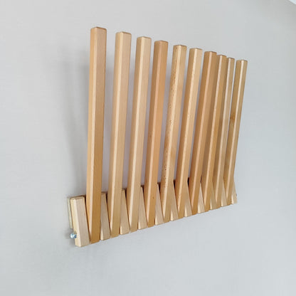 Beech Wood Wall Mounted Drying Rack: Foldable Space Saver