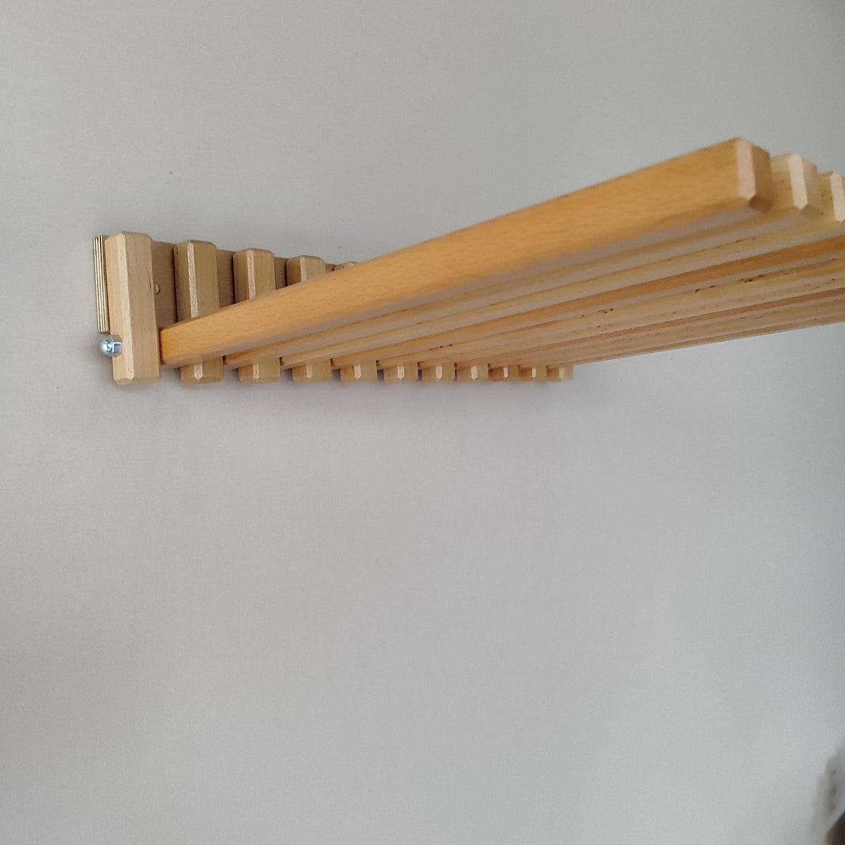 Beech Wood Wall Mounted Drying Rack: Foldable Space Saver