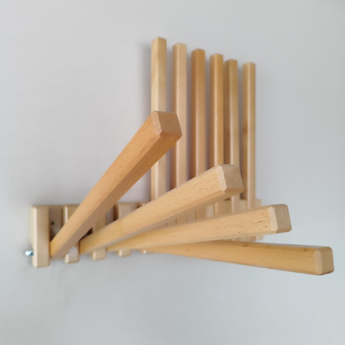 Beech Wood Wall Mounted Drying Rack: Foldable Space Saver