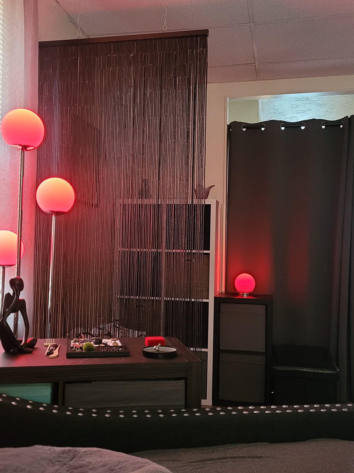 Dark Brown Handmade Bamboo Beaded Curtain, Doorway & Room Divider