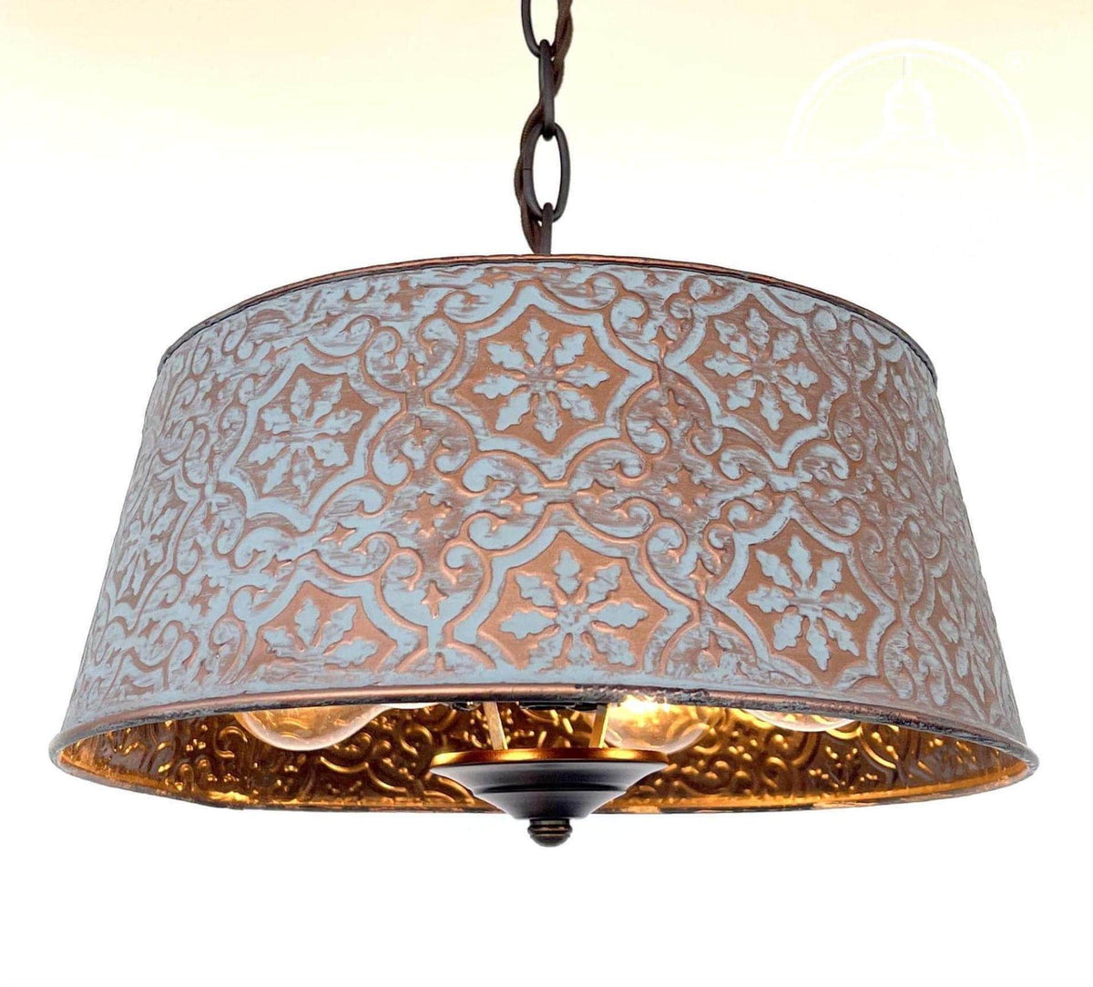 Ornate Copper Farmhouse Chandelier with Adjustable Chain