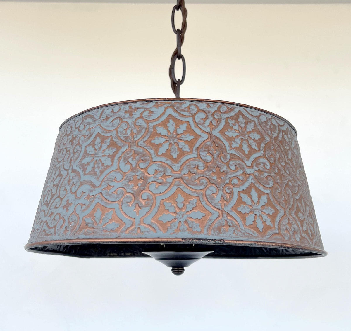 Ornate Copper Farmhouse Chandelier with Adjustable Chain