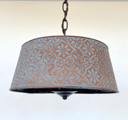 Ornate Copper Farmhouse Chandelier with Adjustable Chain