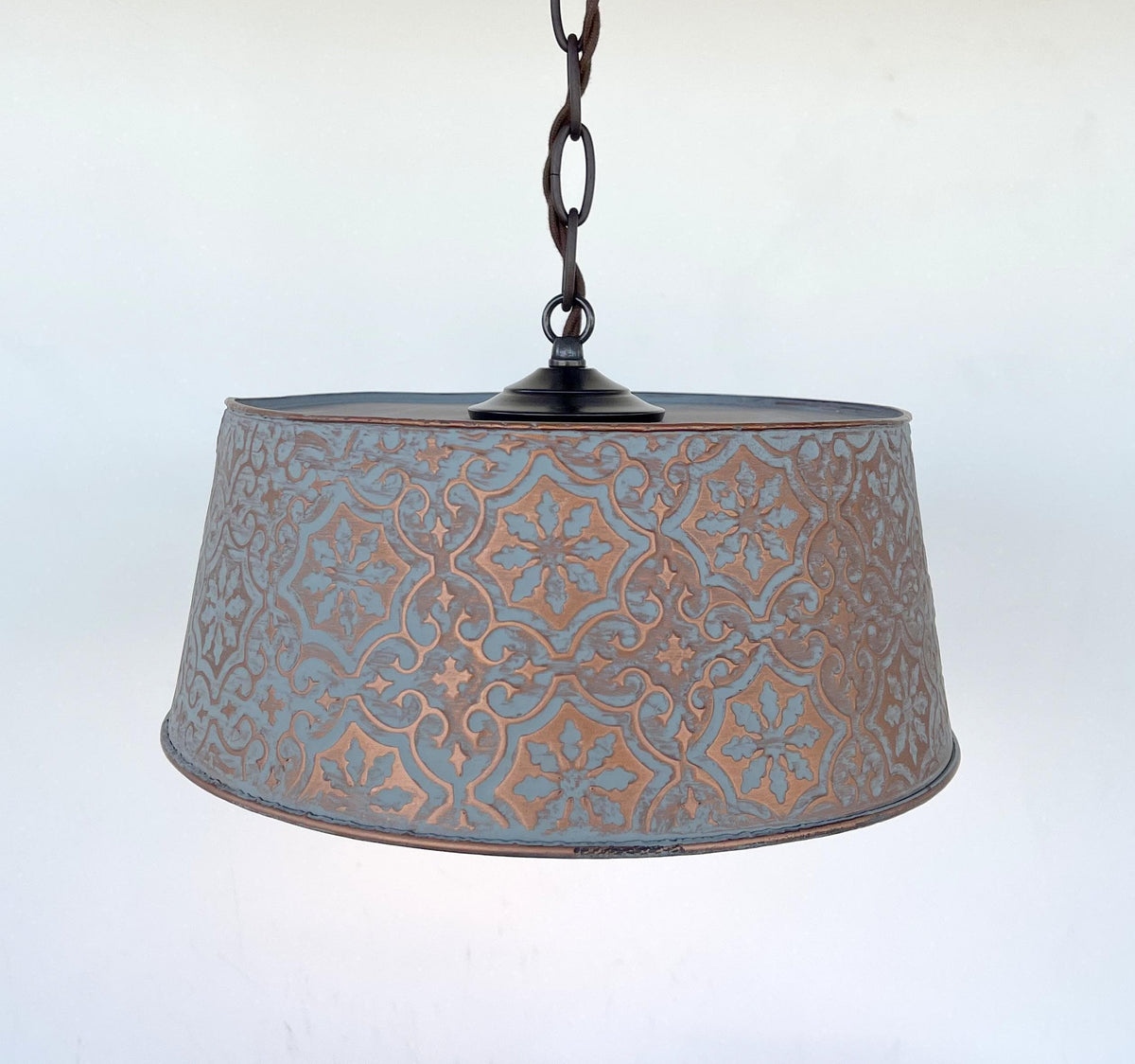 Ornate Copper Farmhouse Chandelier with Adjustable Chain