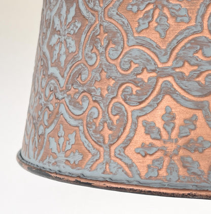 Ornate Copper Flush Mount Ceiling Light with Decorative Pattern