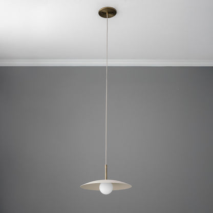 Modern Disc Pendant Light with Brass Accent & G9 Socket